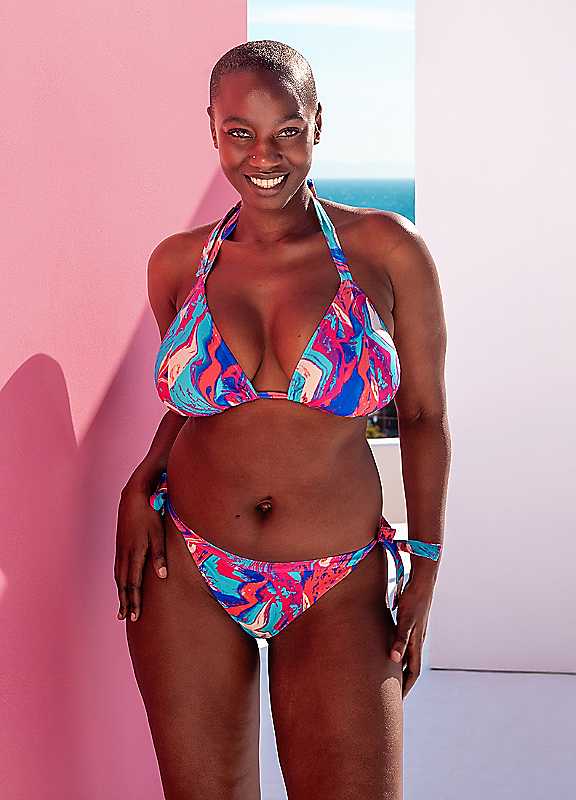 Curvy Kate Multi Print Ibiza Nonwired Bikini Top 36J/Jj