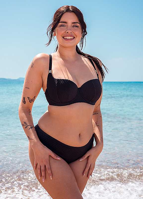 Curvy Kate Black Jet Set Classic Bikini Briefs Small