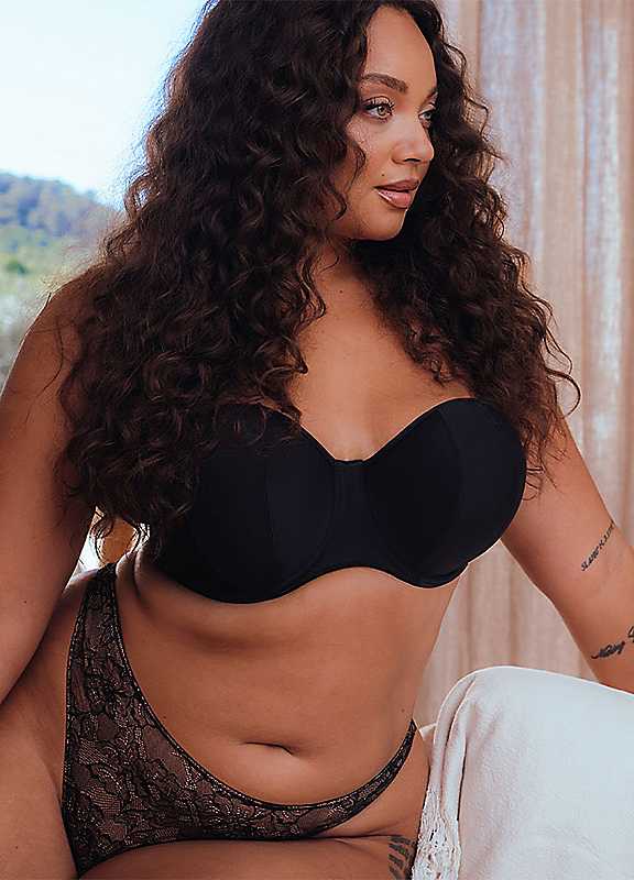Curvy Kate Black Luxe Underwired Strapless Bra