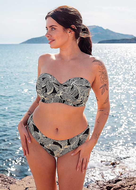 Curvy Kate Black Print Ripple Reef Classic Bikini Brief Small