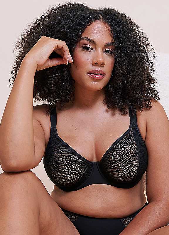 Curvy Kate Smoothie Lace Moulded Balcony Bra Black / 40DD - Image 4