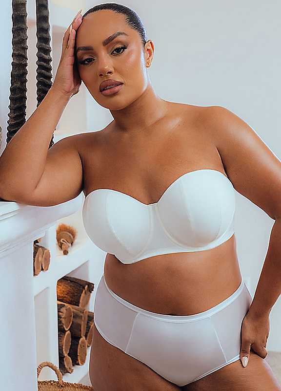 Curvy Kate Ivory Underwired Luxe Strapless Bra 34Hh