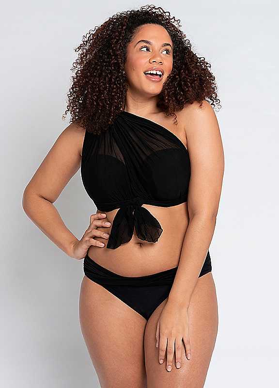 Curvy Kate Black Wrapsody Bandeau Bikini Top 34D