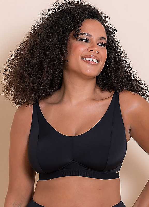 Curvy Kate Zen Non-Wired Bralette Womens Underwear Lingerie, Black, - Image 4