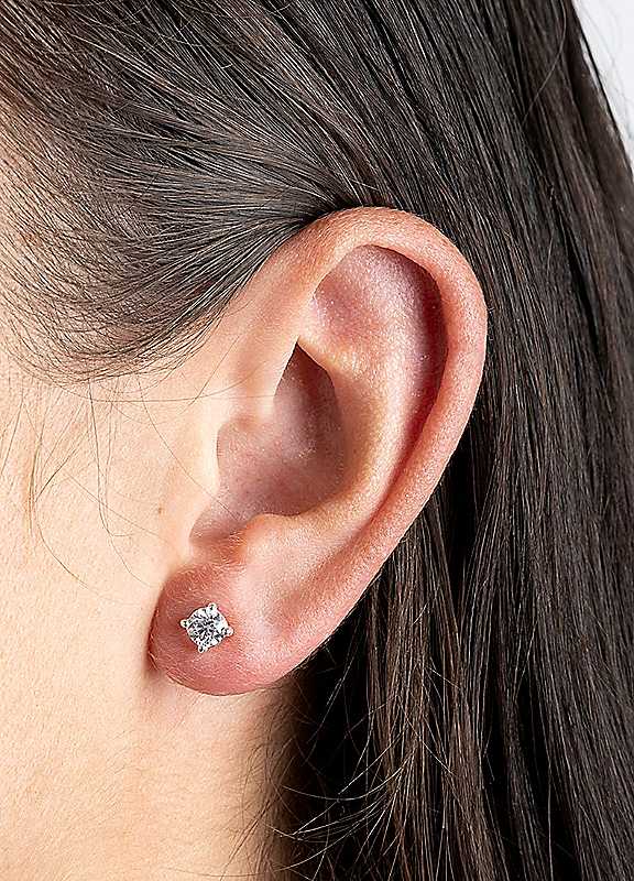Kit Heath Silver Dew Sterling 5Mm Cubic Zirconia Stud Earrings
