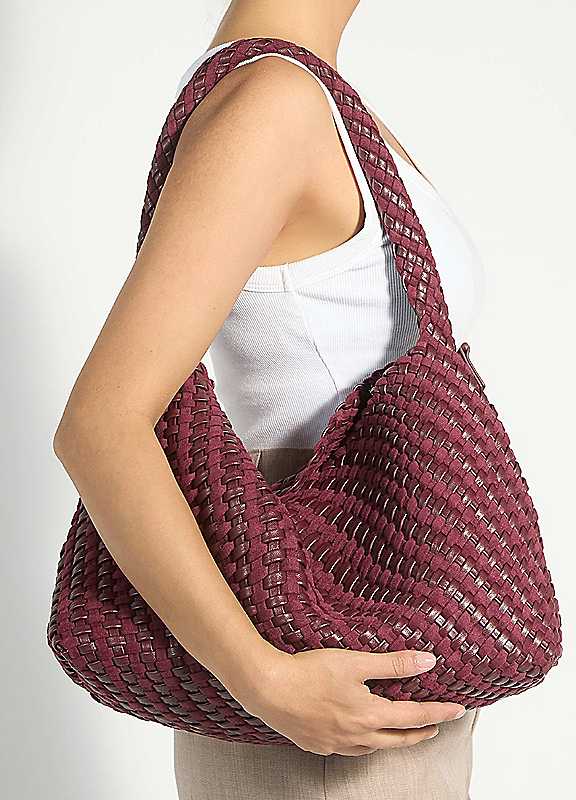 Dune London Women's Burgundy 'Deliberate L' Shoulder Bag In - Image 3