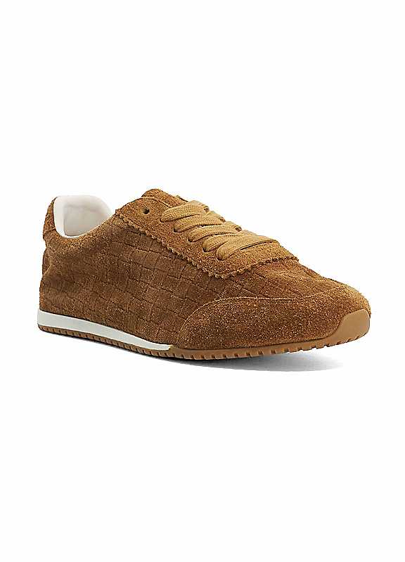Dune London Women's Tan 'Elora' Suede Trainers In | Size: 8 - Image 2