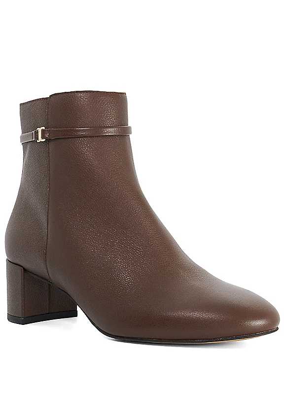 Dune London Dark Brown Oaken Ankle Boots