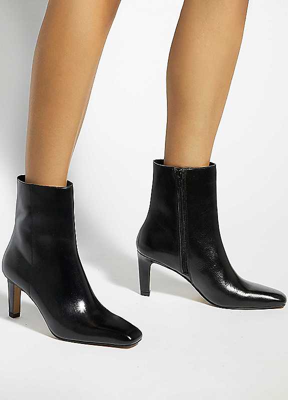 Dune London Women's Black Wide Fit 'Ovation' Leather Ankle Boots In | : Size 5 - Image 2