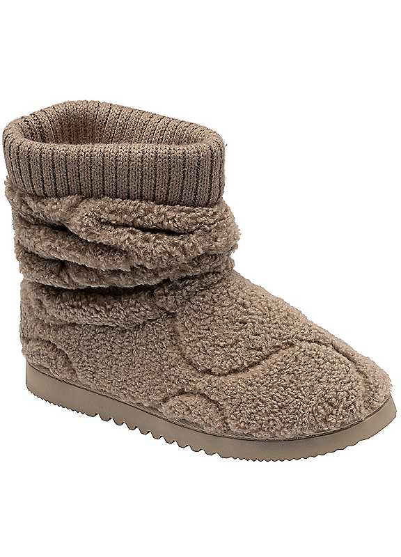 Dunlop Ladies Teddy Fleece Bootie Slippers - Image 2