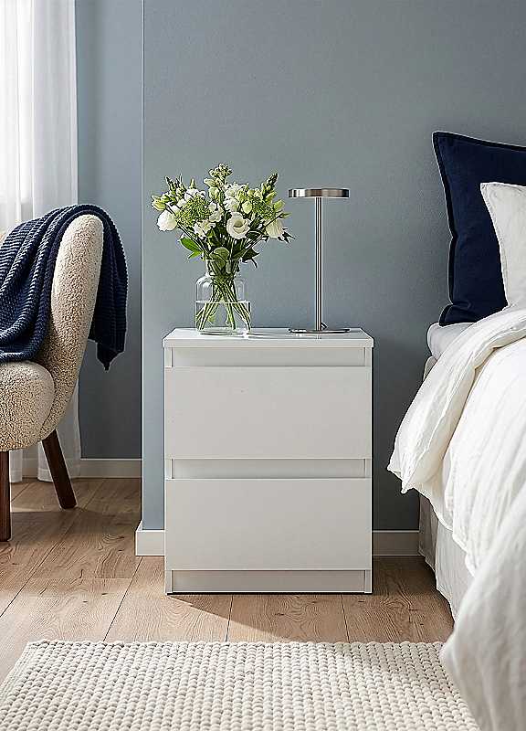 Furniture To Go Edmore 2 Drawer Bedside - White - Image 2