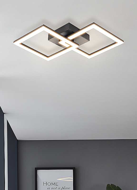 Eglo Black Palmavese Led Square Ceiling Light - Image 3