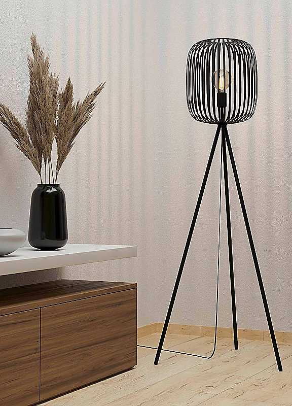 Eglo Romazzina Black Caged Tripod Floor Lamp - E27 Fitting - IP20 Rated - 140.5cm Height - Image 7