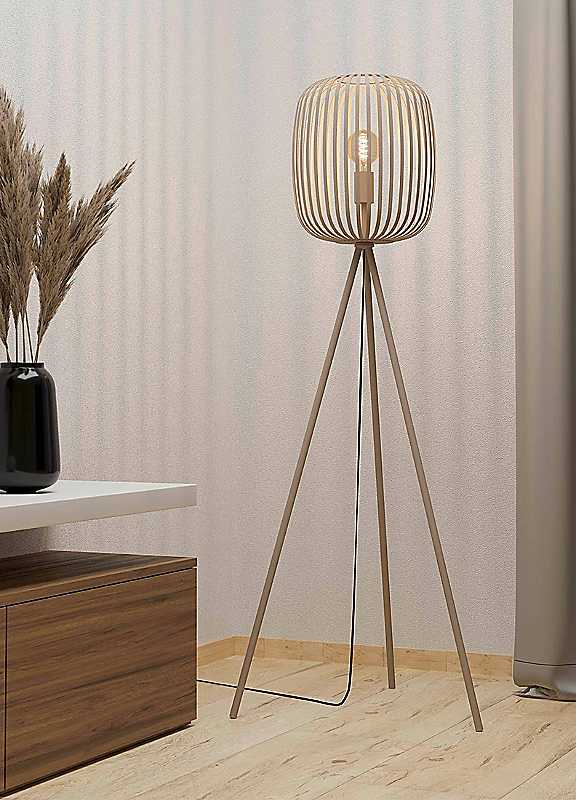 EGLO Romazzina Tri Floor Lamp - Sandy Finish - Tripod Base - E27 Fitting - Modern Style - Image 6