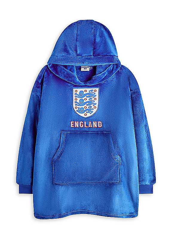 Vanilla Underground Boys Blue England Football Blanket Hoodie - Image 6