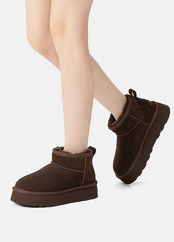 Everau Chocolate Heron Ultra Mini Platform Boots
