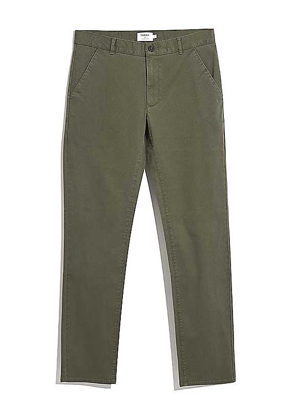 Farah Olive Green Elm Stretch Twill Chinos 32R