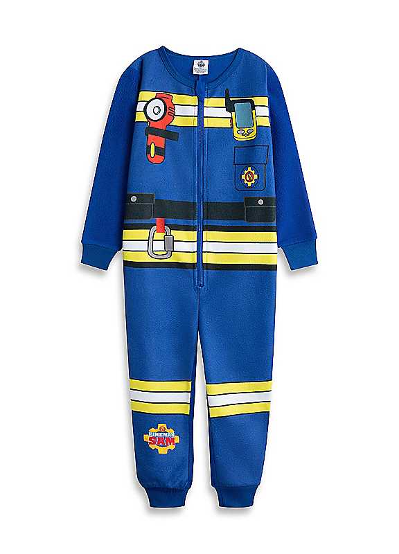Fireman Sam Boys Blue Onesie