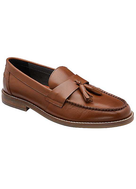 Frank Wright Tan Bounty Leather Slip-On Loafers