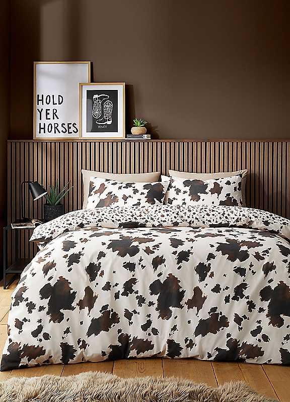 Fusion Cow Print Cotton Blend Duvet Cover Set with Pillowcases - Image 7
