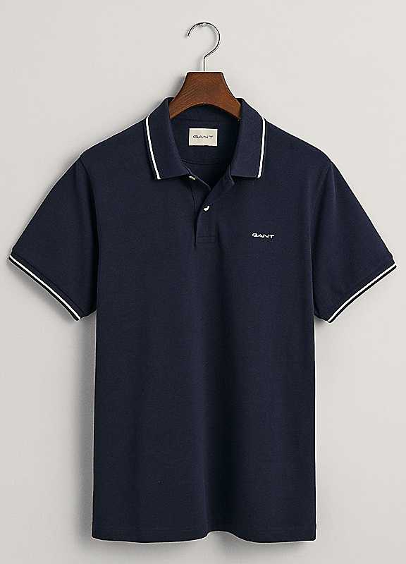 Gant Evening Blue Short Sleeve Polo Tshirt Medium