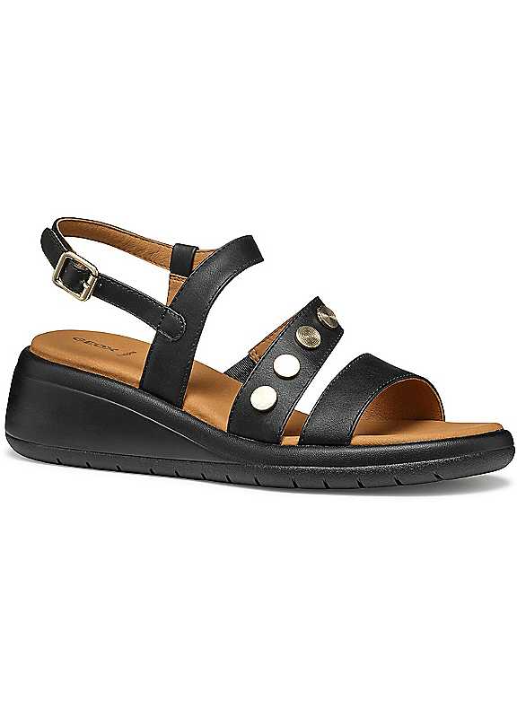 Geox Black Meliconia Sandals Size 6