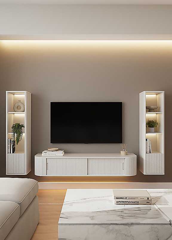 Gfw Mateo 150Cm Tv Unit + 2 Shelf Units With Led Lighting - Image 4