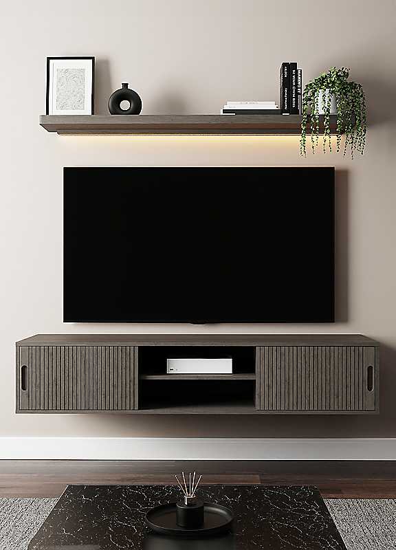Gfw Nina 150Cm Wall-Mounted Tv Unit With Led Shelf - Image 4