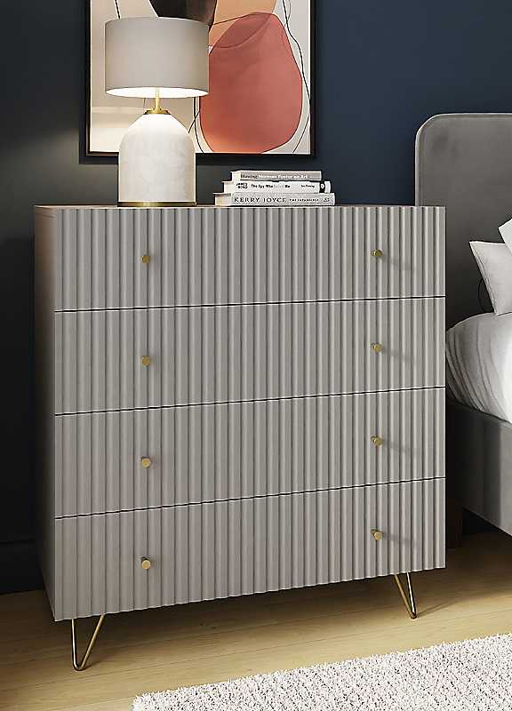 GFW - Thalia - Chest of Drawers - 4 Drawer - Grey - Image 4