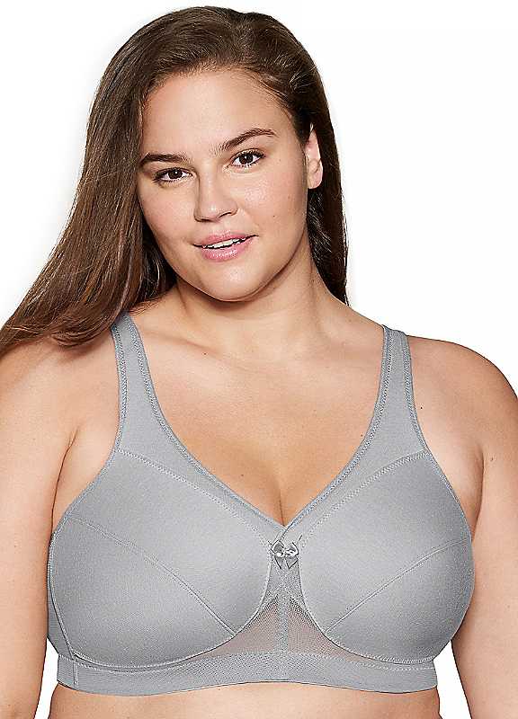 Glamorise Grey Full Figure Plus Magiclift Active Wirefree Support Bra 42E