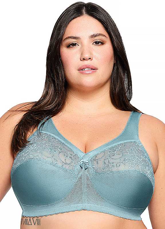 Glamorise Blue Full Figure Plus Magiclift Original Wirefree Support Bra 36B