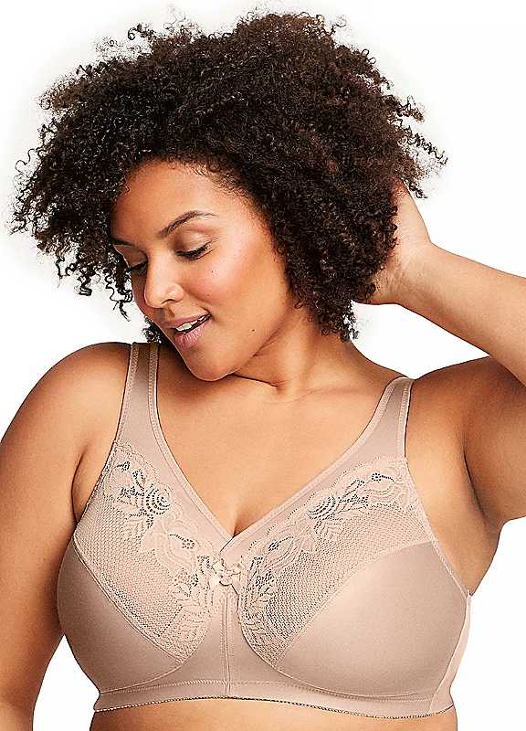 Glamorise Nude Full Figure Plus Magiclift Wirefree Minimizer Support Bra 42E