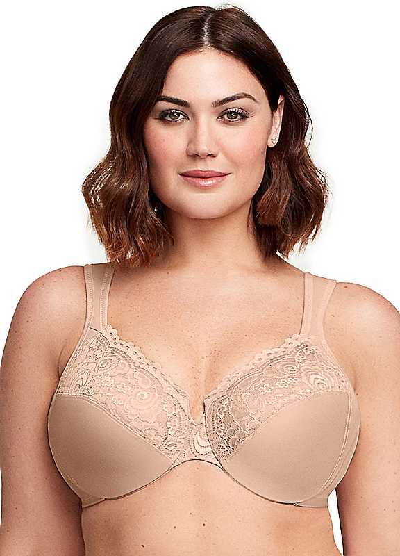 Glamorise Cafe Full Figure Plus Wonderwire Back Close Bra 34B