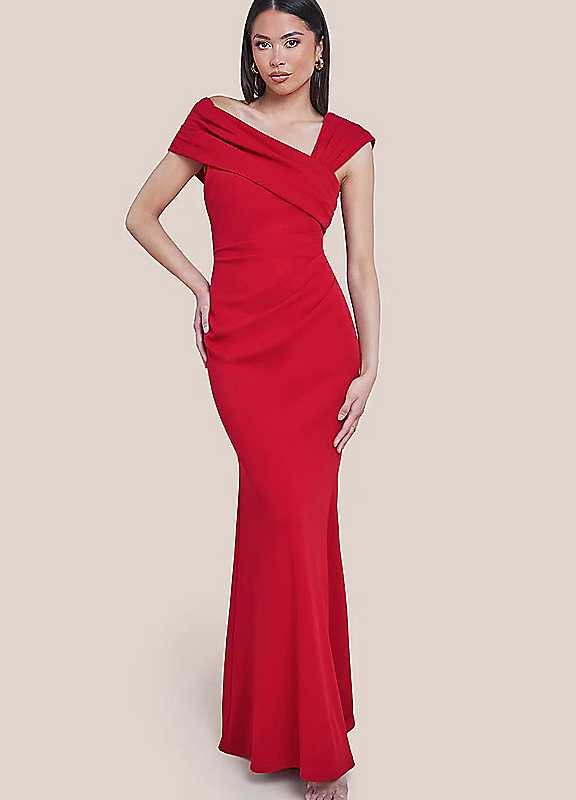 Goddiva Red One Shoulder Evening Maxi Dress Size 6