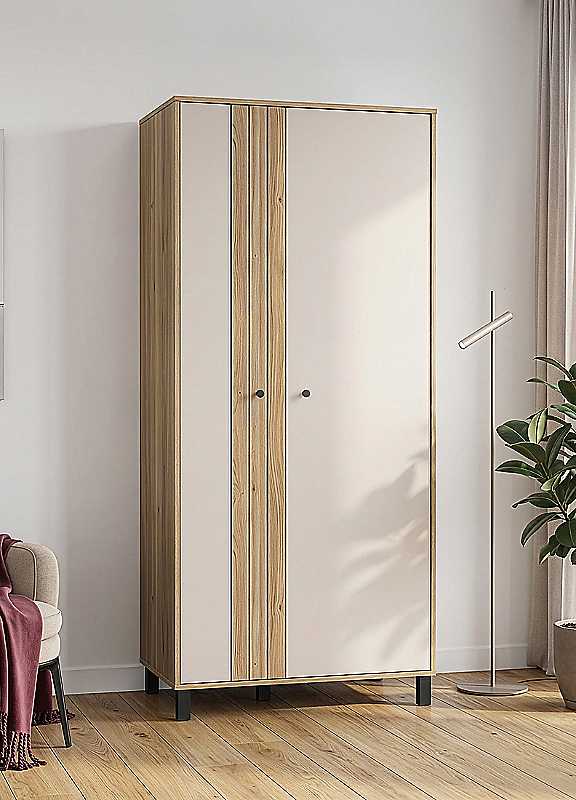 B&Q - Grafton 2 Door Wardrobe In Cream And Oak - Image 5