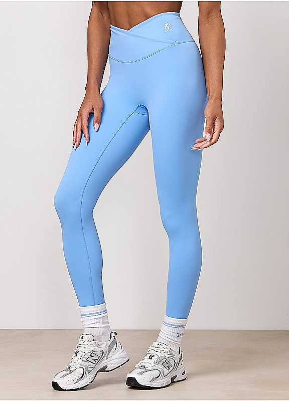 Gym King 365 Wrap Over Legging - Blue Cotton 12 - Image 3
