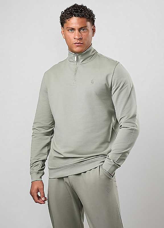 Gym King Green Victory Half Zip Soft Khaki