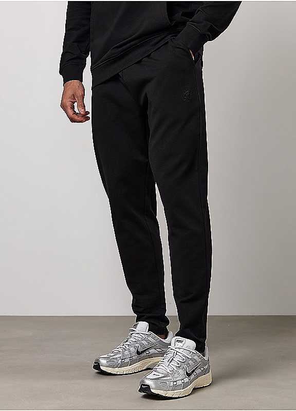 Gym King Men's Black Victory Loopback Joggers Drawcord Tonal Embroidery | Size: Large - Image 4