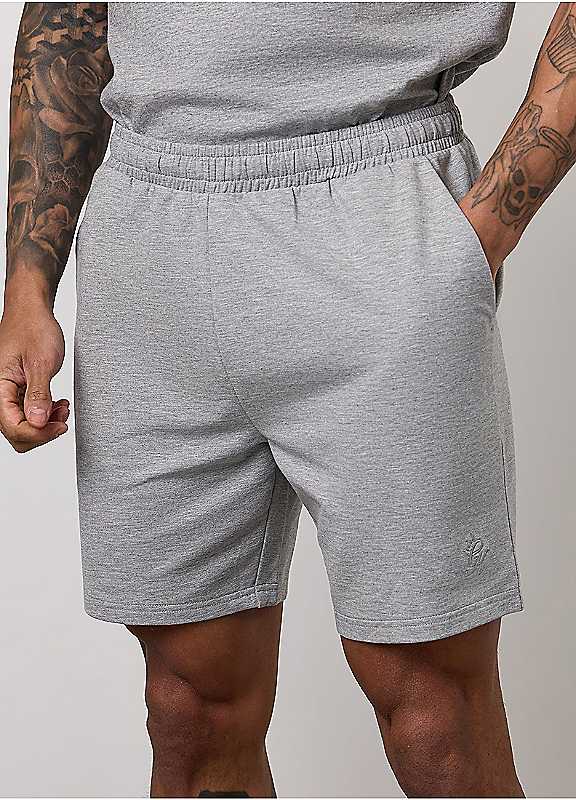 Gym King Men's Grey Marl Victory Loopback Shorts