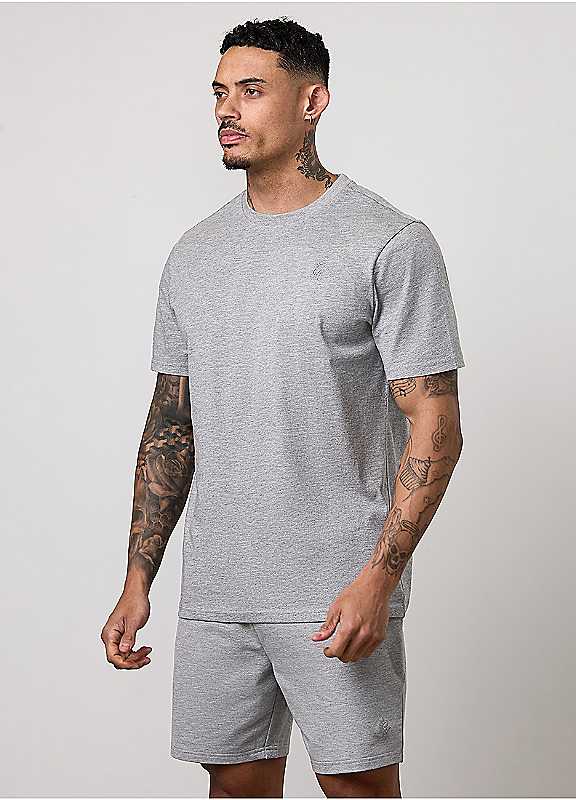 Gym King Men's Grey Marl Victory Regular Fit Jersey T-Shirt