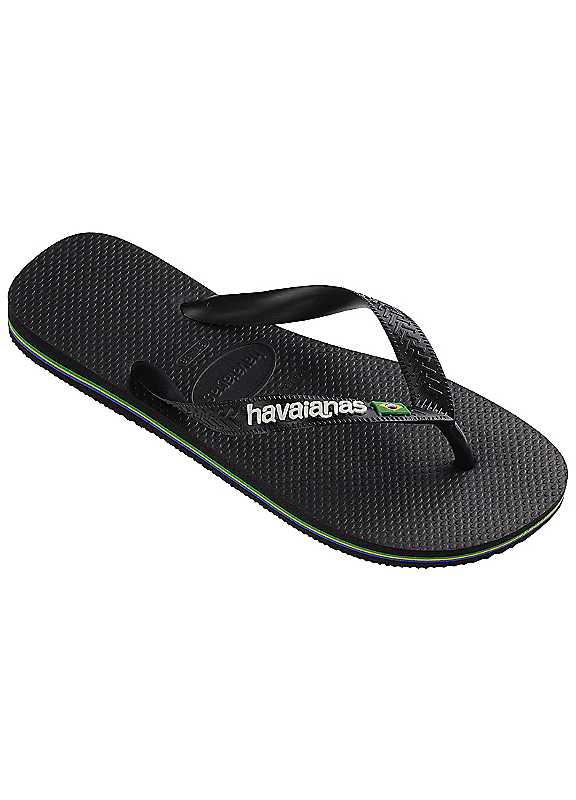 Havaianas Brasil Logo Flip Flop - Black/Black - Image 3