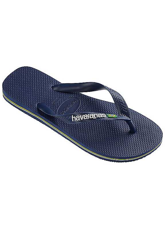 Havaianas Navy Kids Brasil Logo Flip Flops