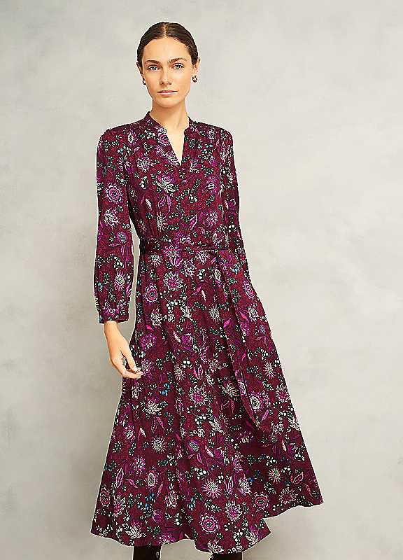 Hobbs Red Multi Sofia Dress