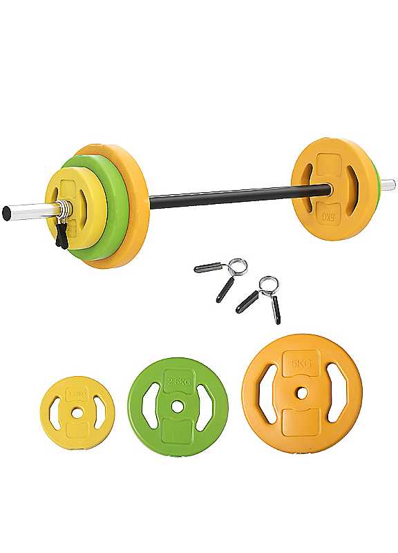 Homcom Multi 20Kg Weights Barbell Set With Nonslip Handle For Strength Training