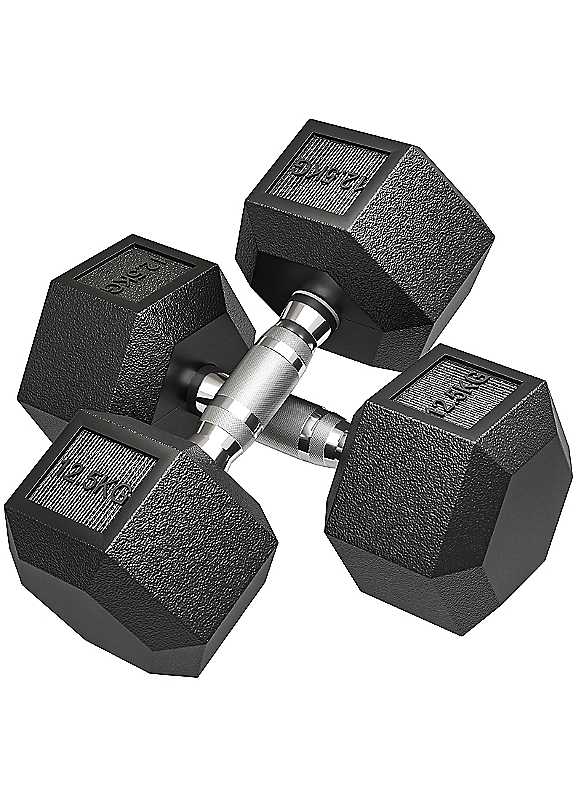 Homcom Black 25Kg Rubber Hex Dumbbell Portable Hand Weights Dumbbell Home Gym - Image 2