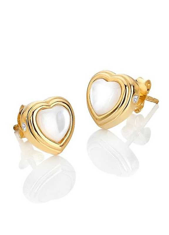 Hot Diamonds Gold X Jac Jossa Heart Stud Earrings 18Ct
