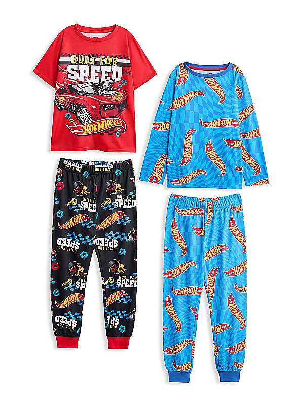 Hot Wheels (7-8 Years) Multi-Pack Of 2 Long Leg Pyjama Set (Boys Multicoloured) - Image 3