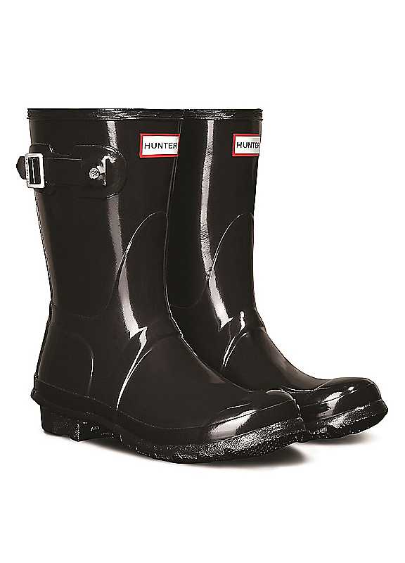 Hunter Women's Black Original Short Gloss Wellington Boots - Size 7 - Image 6
