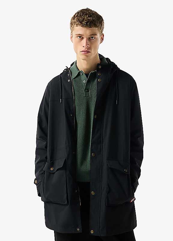 Hunter Men's Black Lightweight Waterproof Rain Parkas - Size Regular/36 - Image 4