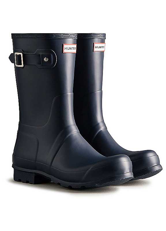 Hunter Men's Blue Original Short Wellington Boots Size 9
